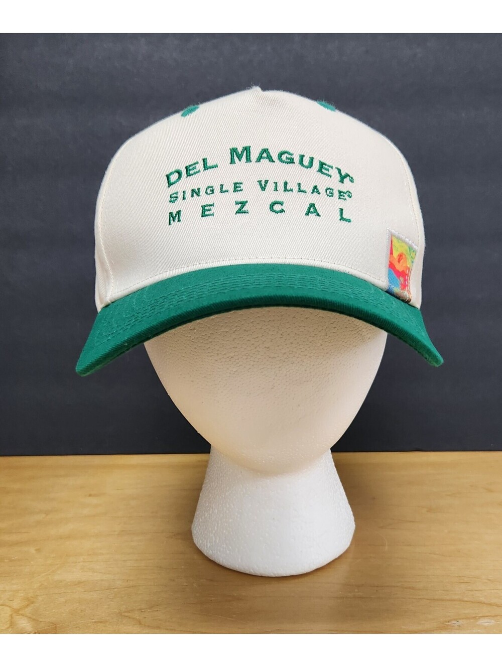 Del Maguey Single Village Mezcal Hat White Green Logo Adjustable Cotton Ball Cap